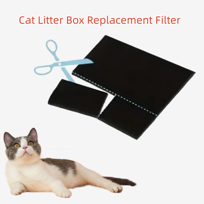 Cat Litter Box Replacement Filter Pet Activated Carbon Filter Customizable Sheets for High Adsorption