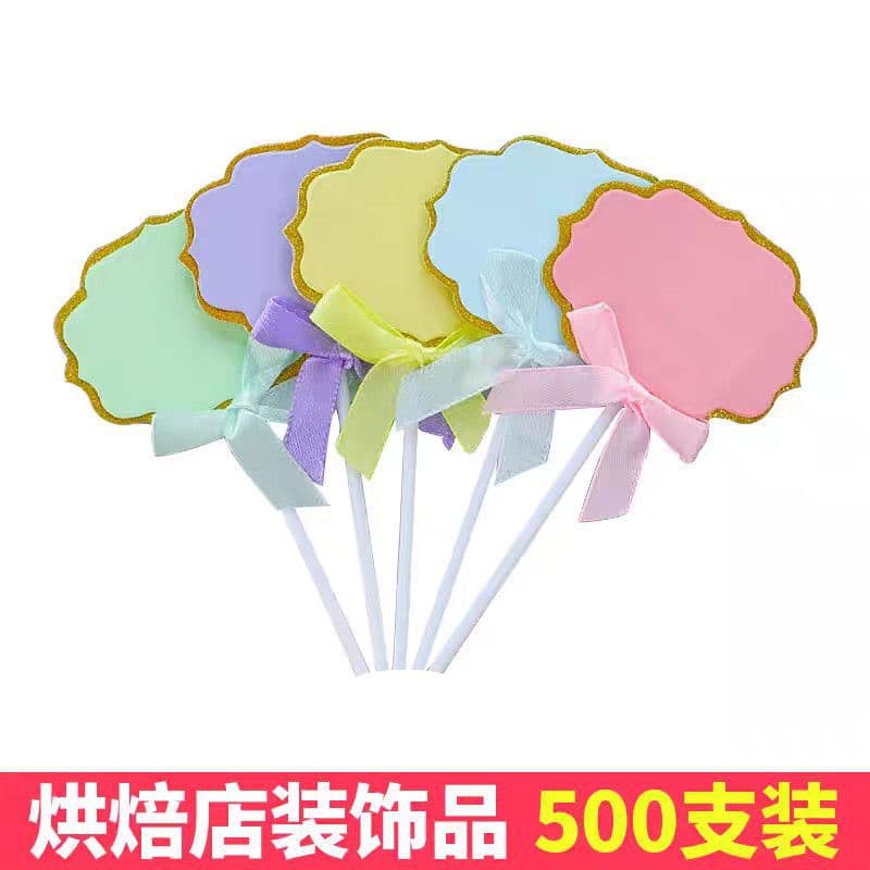 Baking Happy Birthday Cake Decoration Insert Card with Handwritten Message Bow Writing Card Dessert Accessories
