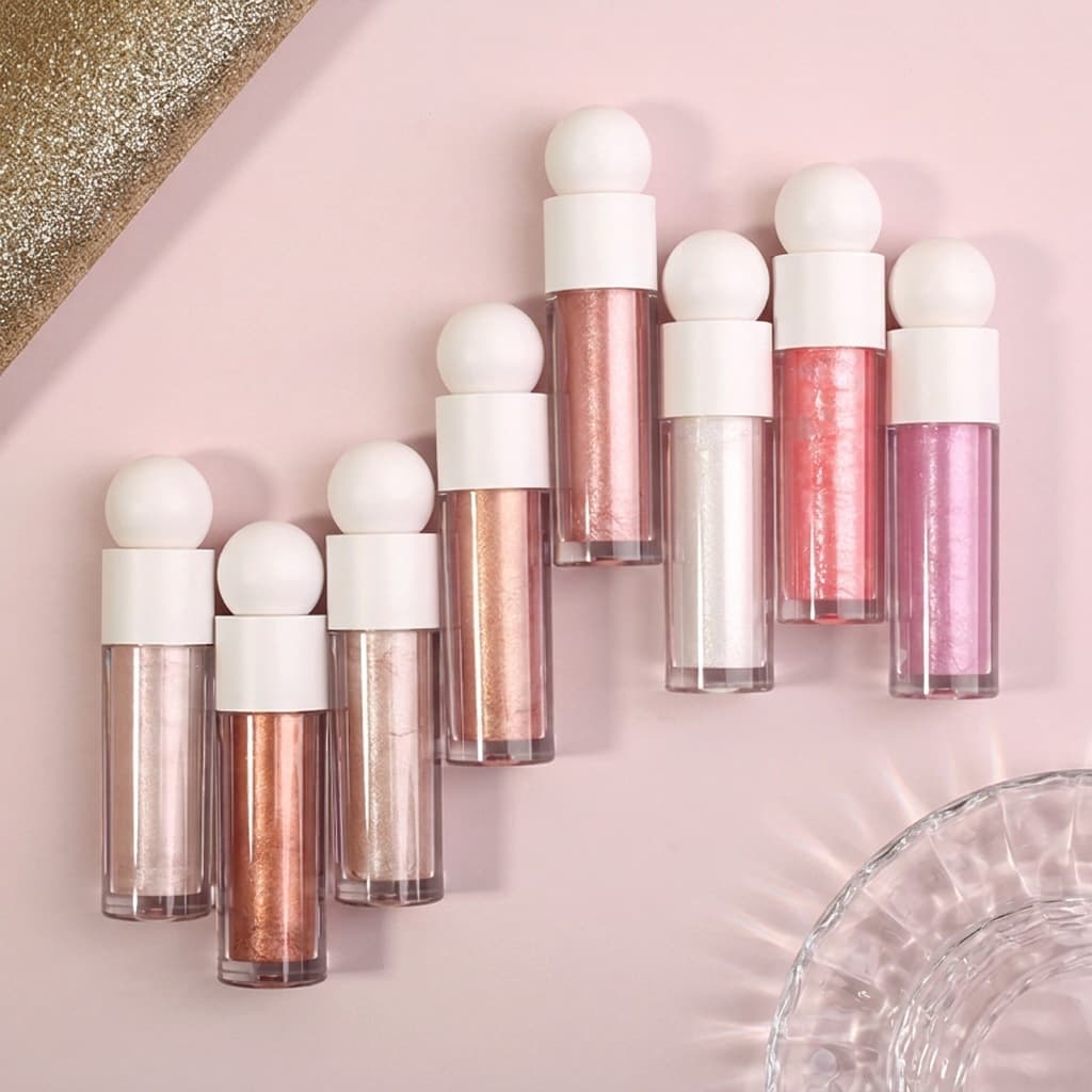 Cross-border in-stock liquid eyeshadow fine shimmer highlighter pearl glow natural face brightening contour liquid makeup no logo