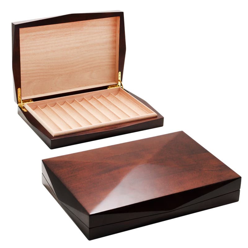 Lafuli Cedar Wood 10-Cigarette Cigar Box, Portable Card Slot Tray Montecristo Gift Box Humidor Set