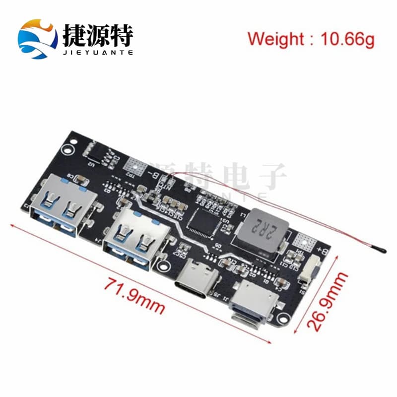 22.5W Power Bank 5-Port Bidirectional Fast Charging Mobile Power Module Circuit Board DIY Motherboard Nesting QC4 PD3.0