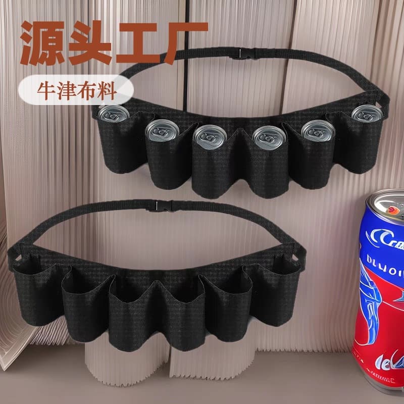 Cross-Border New Outdoor Beer Waist Bag Beverage Storage Bag Can Hold 6 Bottles of Beverage Sports Belt Shoulder Bag Oxford Cloth