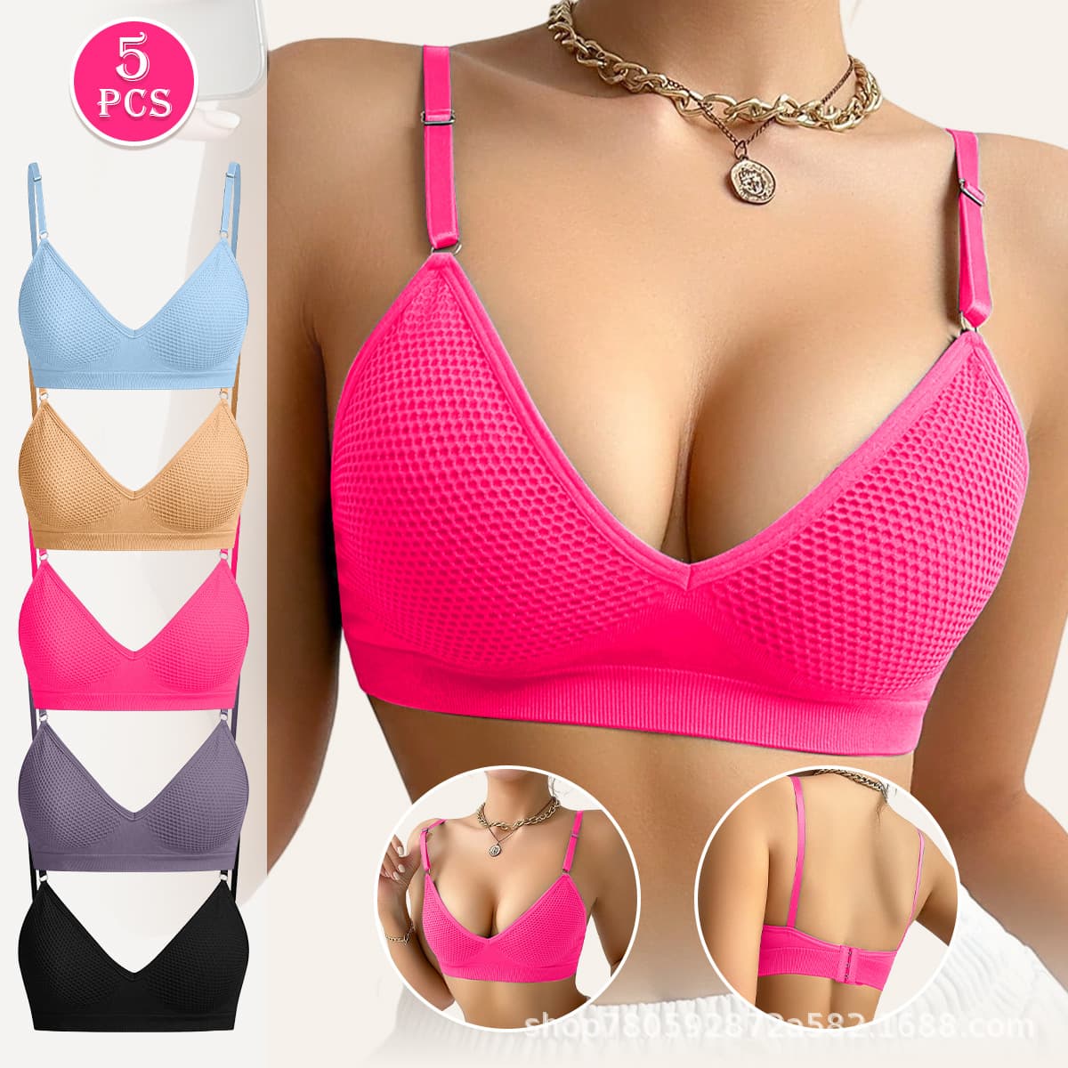 Women's Sports Yoga Removable Bra Pads Seamless Wire-Free Adjustable Straps Sports Bra