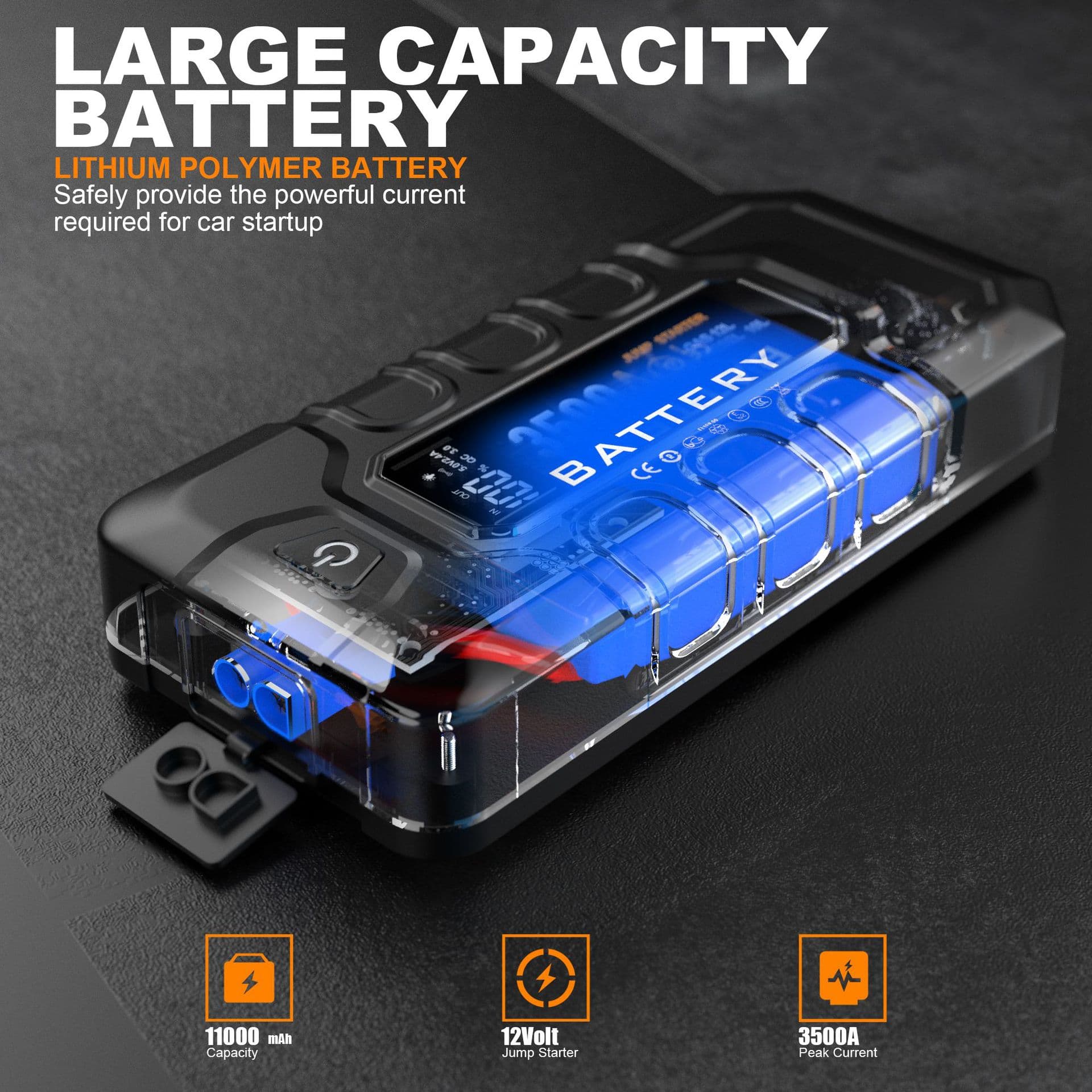 Jumpstarter Car Emergency Jump Starter Power Bank Battery Booster for Vehicles Cross-border Supply Source Factory
