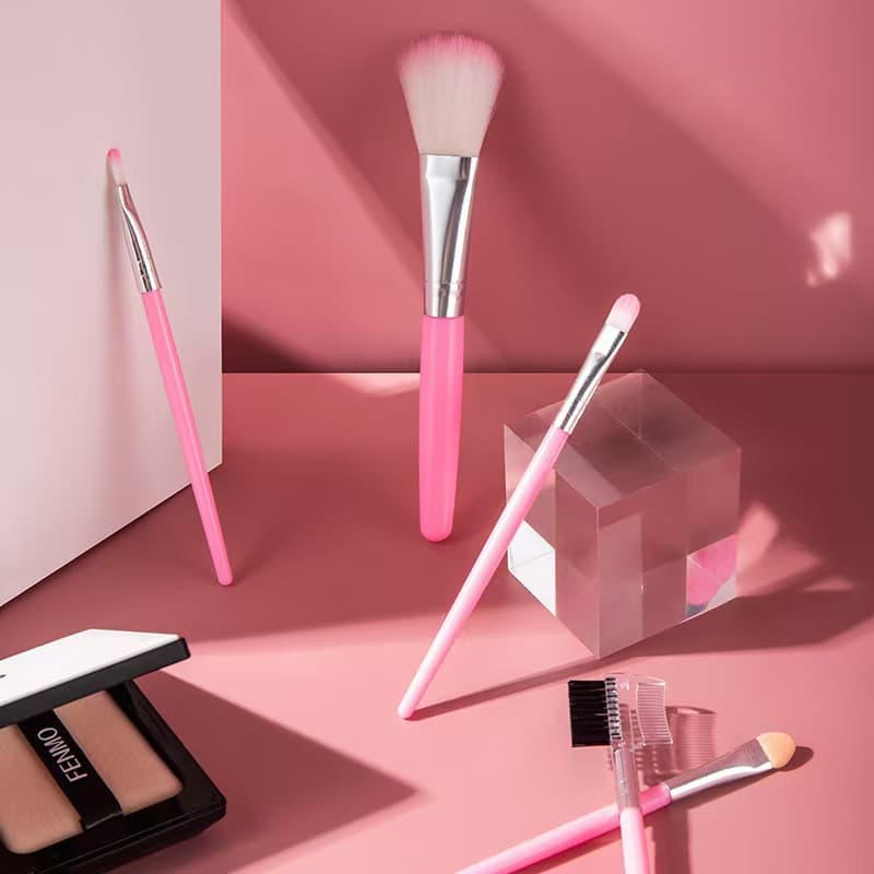 Portable PVC Powder Mini 5-Piece Makeup Brush Set Blush Brush Eyeshadow Brush Beauty Tools Cosmetics Factory Wholesale