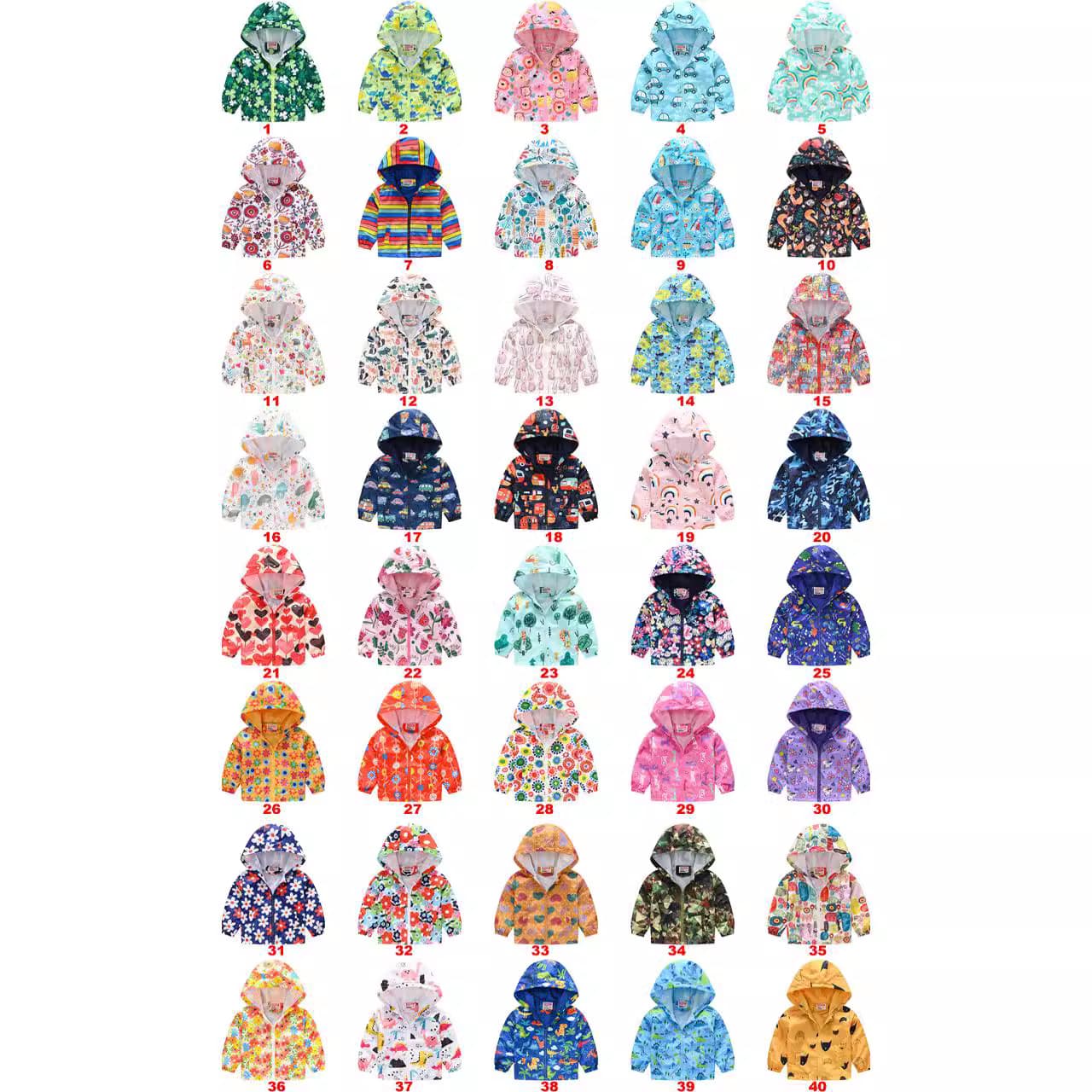 Unisex Children's Outerwear with Fashionable Cartoon Print Hooded Windbreaker Jacket, Cute Outfit for Infants and Toddlers
