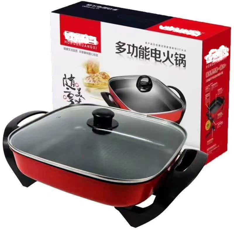 Shabu-Shabu & Grill Combo Pot, Multi-Function Non-Stick Electric Hot Pot & Korean BBQ Grill Pan for Home