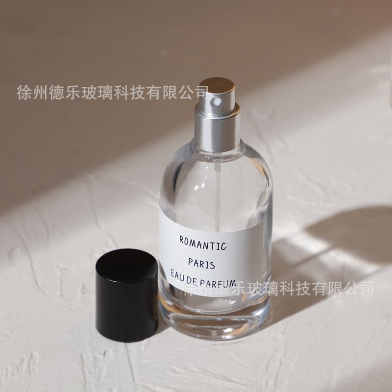 In Stock Perfume Bottle Matte Black Cap Clear Glass Perfume Packaging Bottle 15mm Diameter DIY Handmade Perfume Refill Bottle