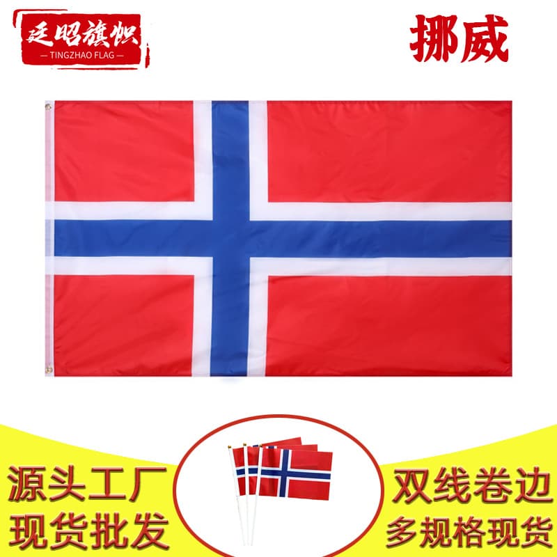 90*150cm Norway Flag In Stock 3*5Ft Polyester Flag Manufacturer Norway Flag Wholesale Cross-Border Supply