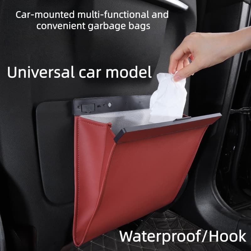 Car supplies trash can car storage bag seat back-mounted magnetic absorption bag car cleaning supplies in stock
