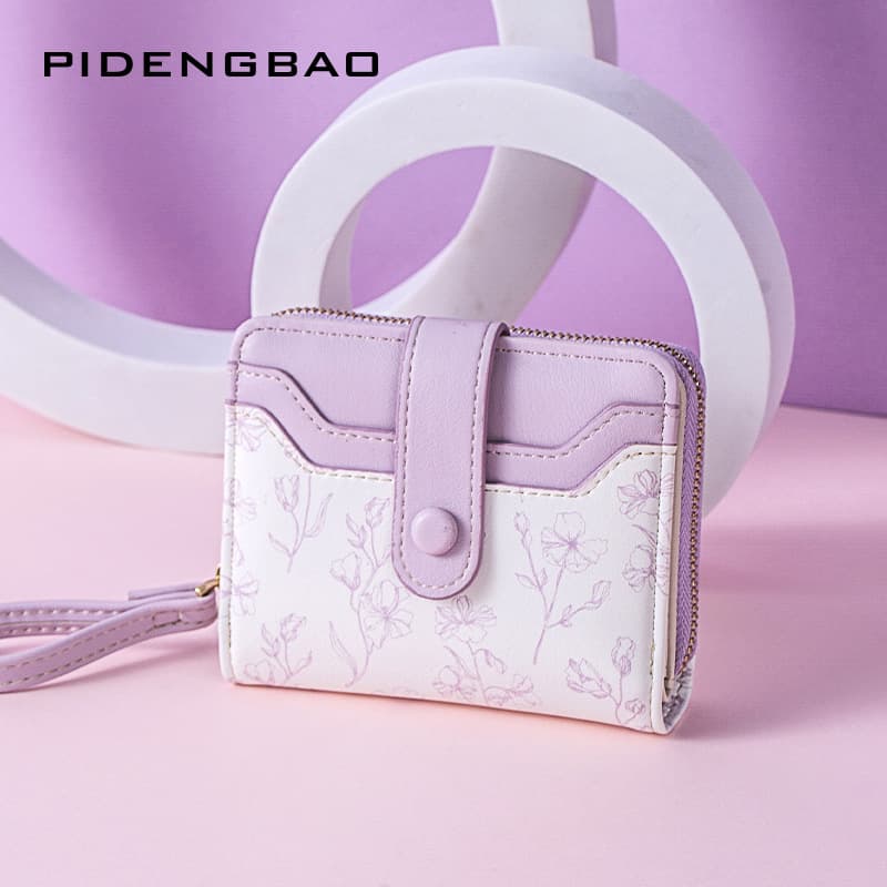 2024 New Romantic Chinese Style Floral Women's Wallet Large Capacity Student Billfold Multi-Slot Card Holder Wallet