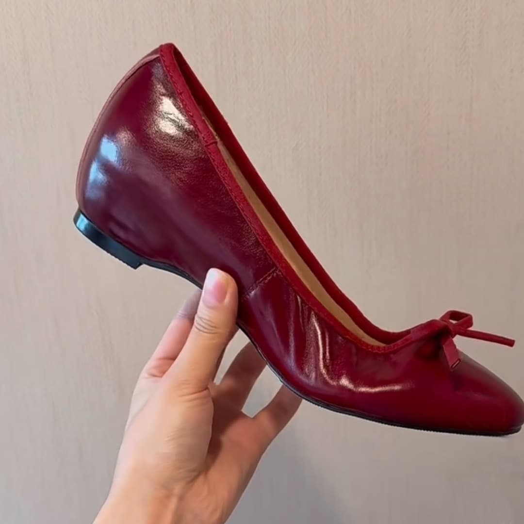 In Stock ~ Special Red [Raised Ballet] 2026 Trendy Retro Versatile Raised Flat Ballet Shoes