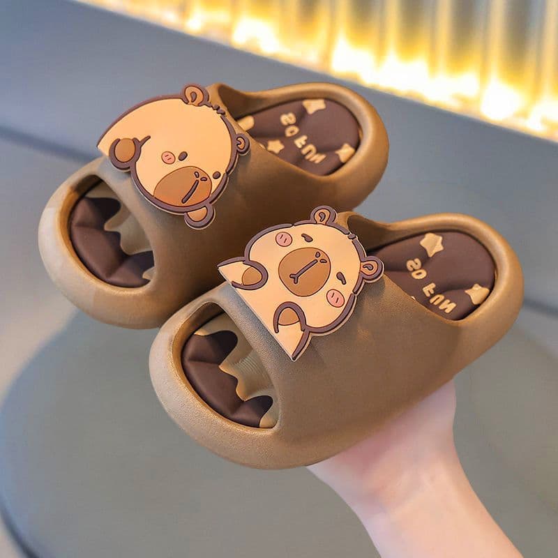 Children's Indoor Slippers Summer Anti-Slip PVC Material Home Use Bathing Family Matching Boys Girls Toddler Kids Slippers