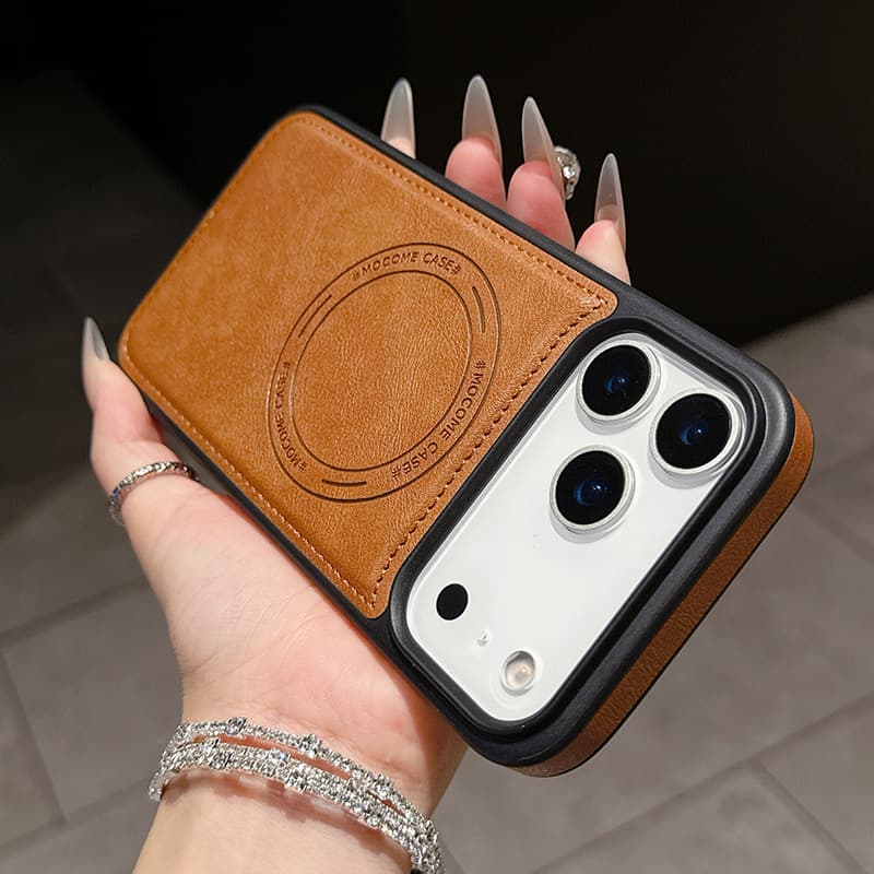 Compatible with iPhone 17 Case Pindun Magsafe Leather Anti-Drop Apple 16 Pro Max Protective Cover