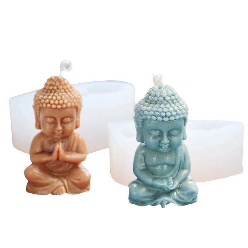 Small Buddha Candle Silicone Mold DIY Amitabha Shape Chinese Element Handmade Candle Decoration