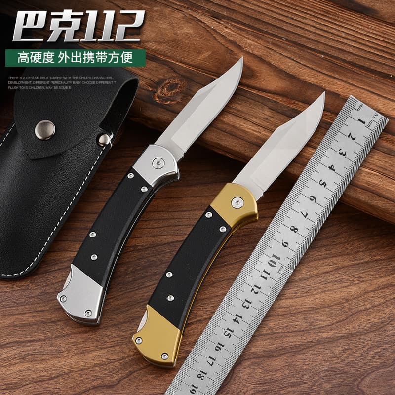 Cross-border Hot-selling Buck 112-G10 Handle Folding Knife Camping Portable EDC Pocket Knife Outdoor Multi-function Folding Knife