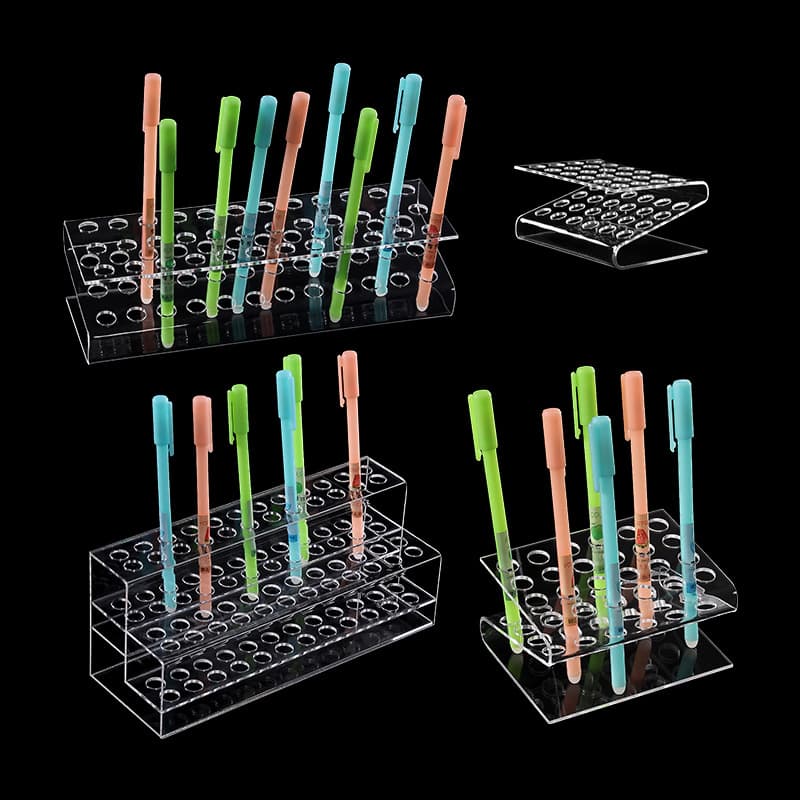 Transparent S-shaped Acrylic Pen Holder for Stationery Display - Business Office Organization for Eyebrow/Ballpoint Pens Wholesale