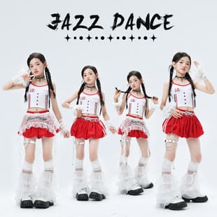 Jazz Dance Girls Clothing, Sweet Cool Style Girl Group Dance Performance Wear, Fashionable Children's Street Dance Outfit