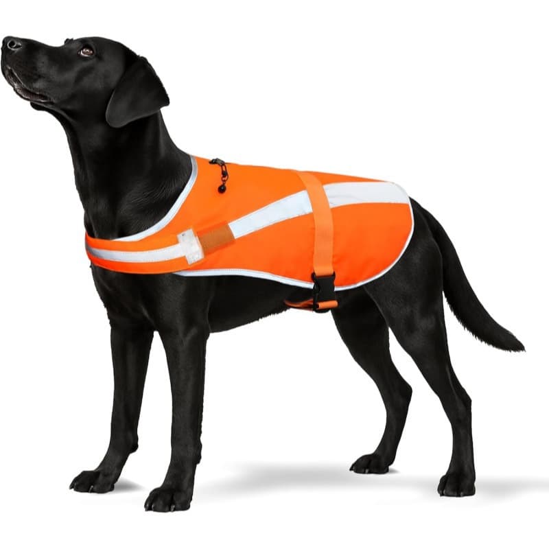 Reflective Dog Hunting Vest in Flame Orange Safety Vest, with Detachable Bell, Dog Safety Reflective Vest