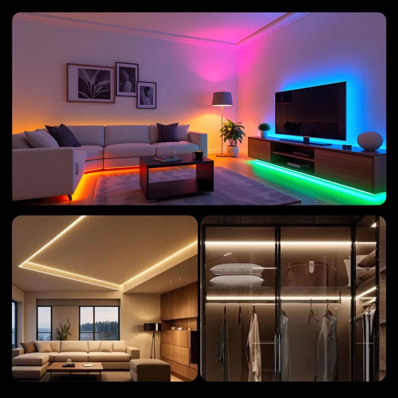 5V LED Strip Light Tri-Color Color-Changing Single-Color Sunlight Painting Switch Decorative Painting Dual-Tone Dimming Soft Light Bar Soft LED Strip