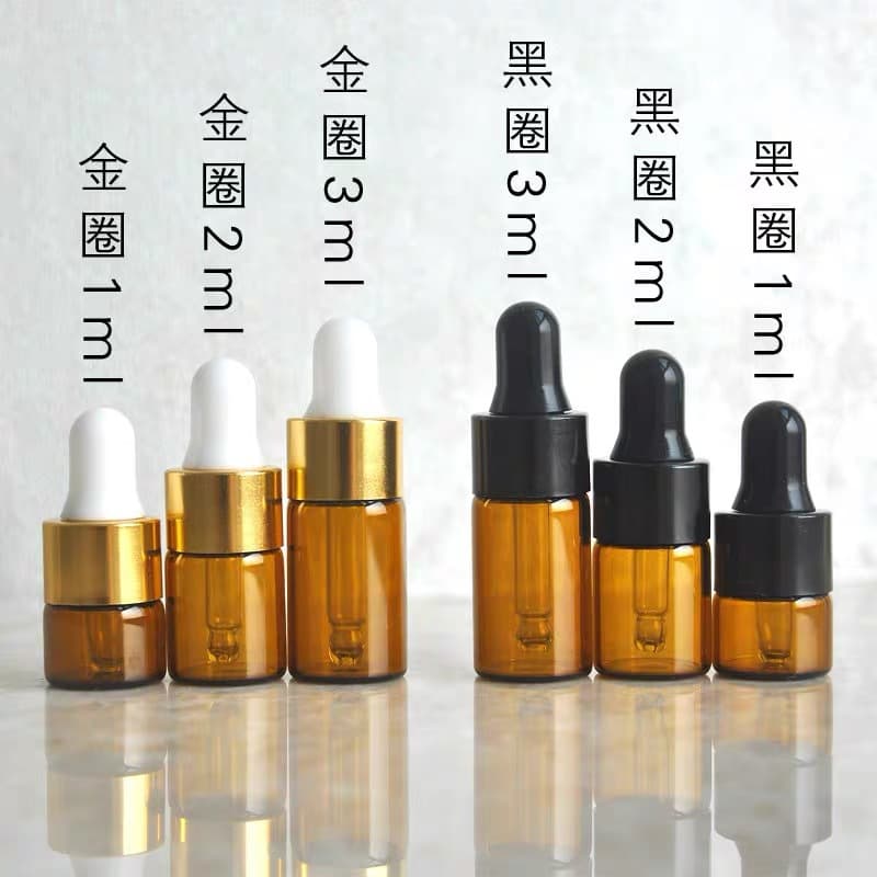 Manufacturer's spot 1ml essential oil bottle 2ml 3ml 5ml brown dropper bottle glass dispensing bottle small glass empty bottle