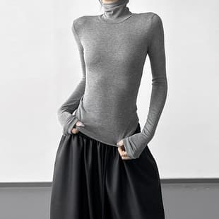 Stunning 2025 Fall Winter New Base Layer Top for Women, European American Style Versatile Slim Fit Solid High Neck Top