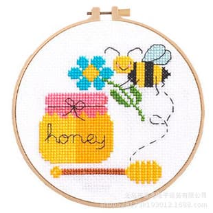 Colorful Bee Cross Stitch DIY Embroidery Kit for Cross-Border Trade Handmade Decorative Art