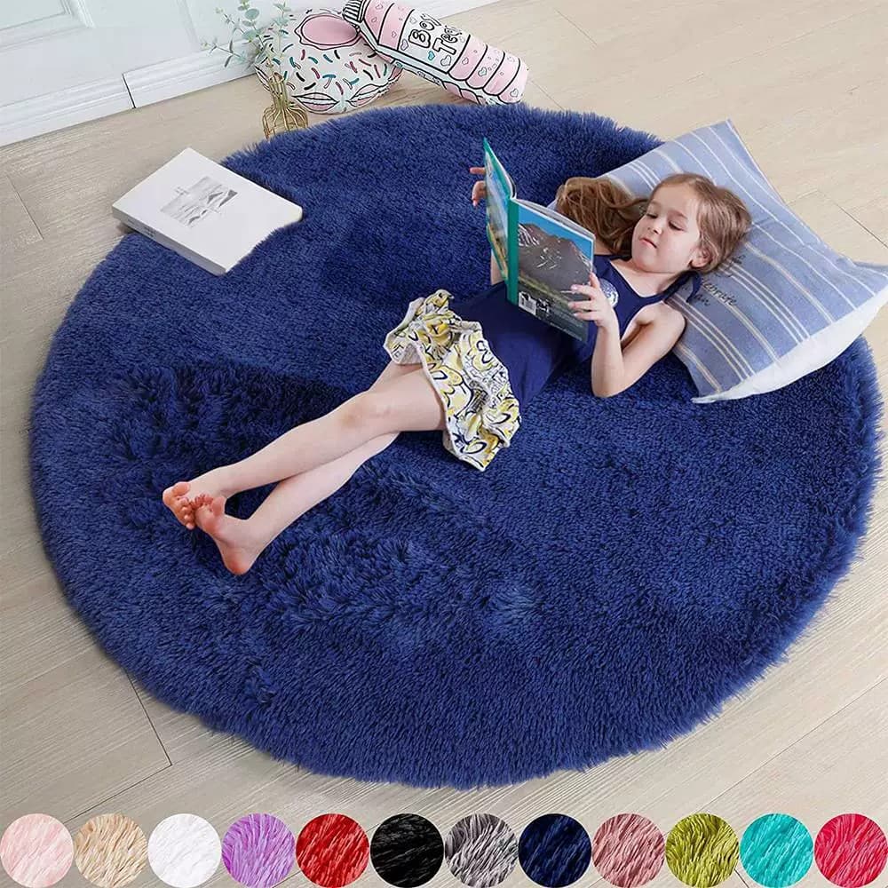 Round Photo Carpet Rocking Chair Hanging Basket Makeup Chair Swivel Chair Floor Mat Vanity Table Bedroom Living Room Dorm Decorative Blanket