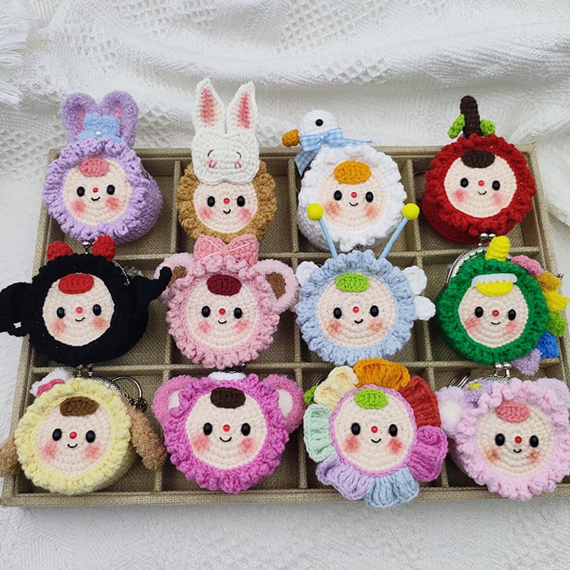 Handmade Wool Coin Purse Cartoon Cute Coin Purse Knitted Dumpling 5cm Mouth Gold Bag Key Storage