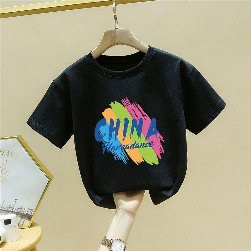 China Family Matching Summer Short Sleeve T-Shirt for 3-4 People Mother Daughter Mother Son Kindergarten Sports Performance Class Uniform