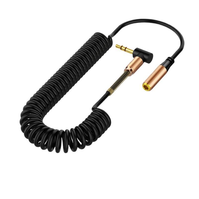 Elbow spring telescopic 3.5mm audio cable male to female aux extension cable audio speaker cable telescopic cable