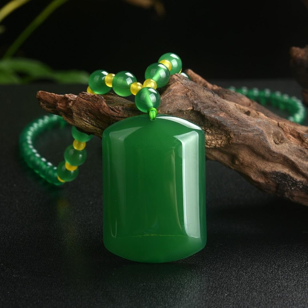 【Wu Shi Amulet WSP01-1】Natural Jade Wu Shi Amulet: Classic, Stylish, and Versatile; Natural Chalcedony for Smooth Sailing