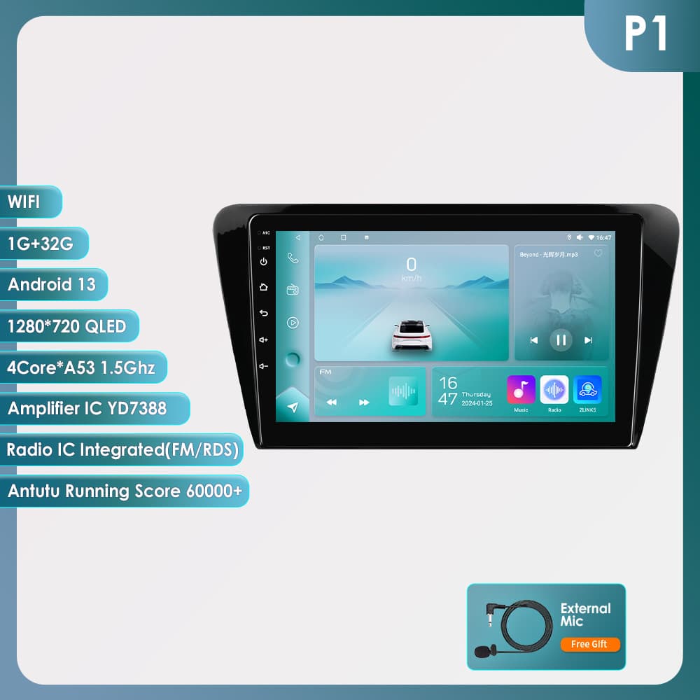 Universal Android Large Screen Navigation GPS Reverse Camera All-in-One for Skoda Octavia 2013-2018 Models