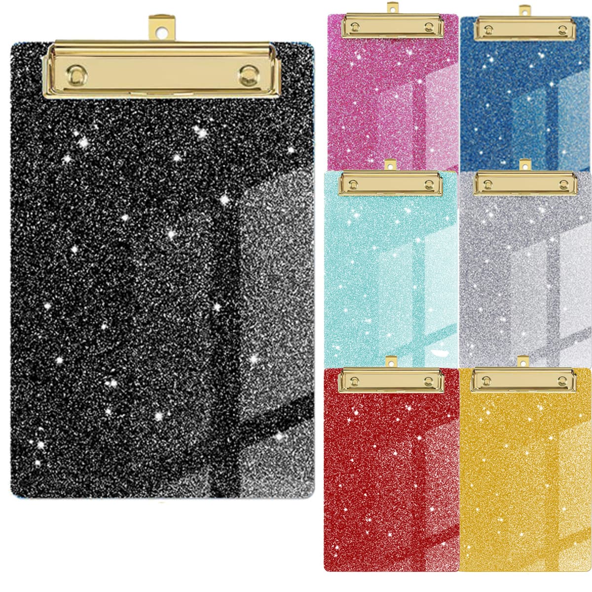 Cross-border glitter acrylic folder clip writing board steel clip writing board clip pressure clip flat clip menu clip