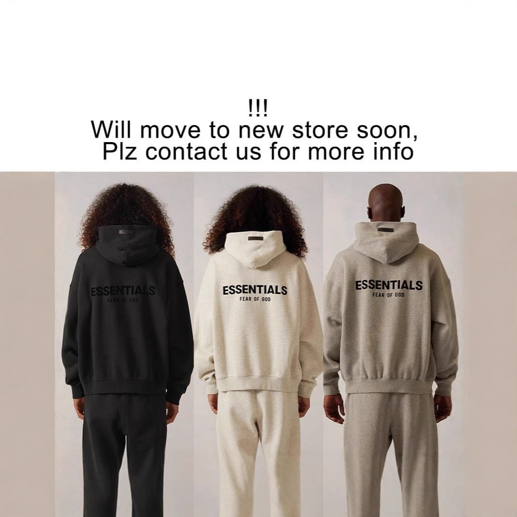 Custom 2025SS Hoodie with Front and Back Black Print ESSENTIALS Streetwear Hoodie Cross-Border Oversized