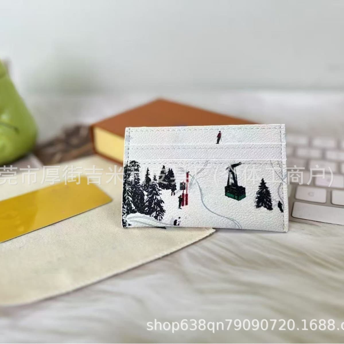 Cross-border Europe and America Ski Graffiti Card Holder Card Case ID Wallet Credit Card Slot Business Card Wallet Multi-slot Card Organizer