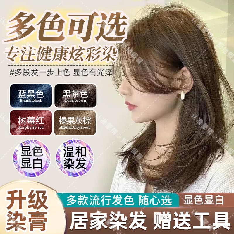 Mengqian Hair Dyeing Paste Professional Salon Quality No-bleach Home Use Temporary Hair Color Agent with Application Tools