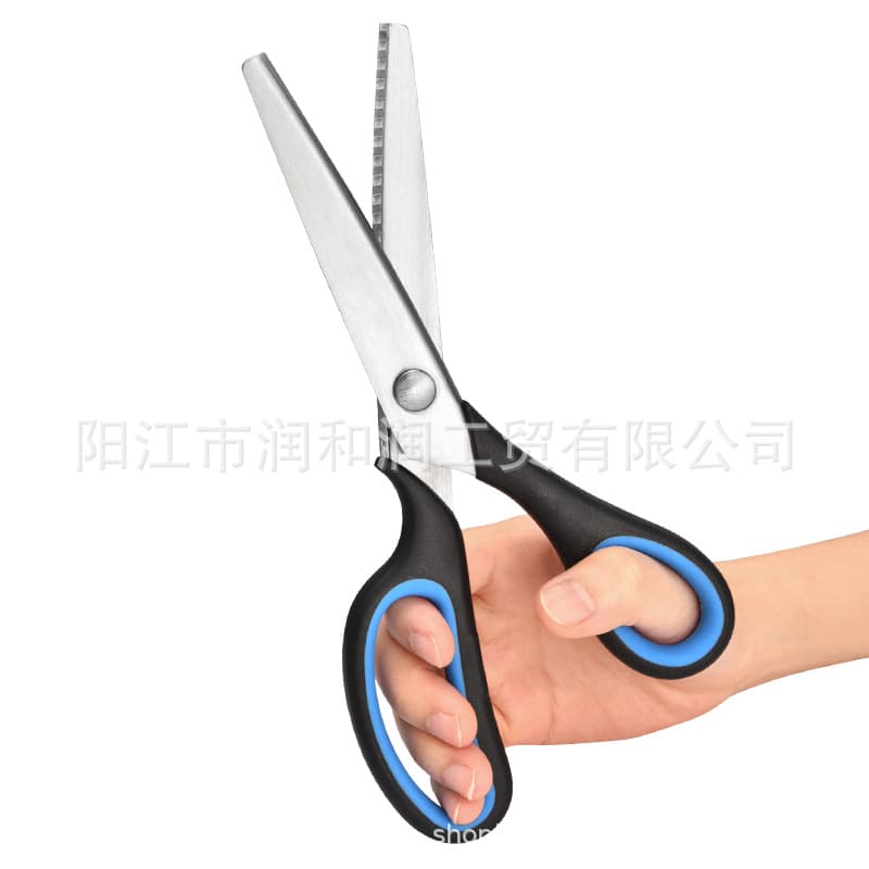 Ready Stock Stainless Steel Pinking Shears Serrated Scissors Dog Tooth Scissors Triangular Tooth Scissors Handcraft Tailor Fabric Cutting
