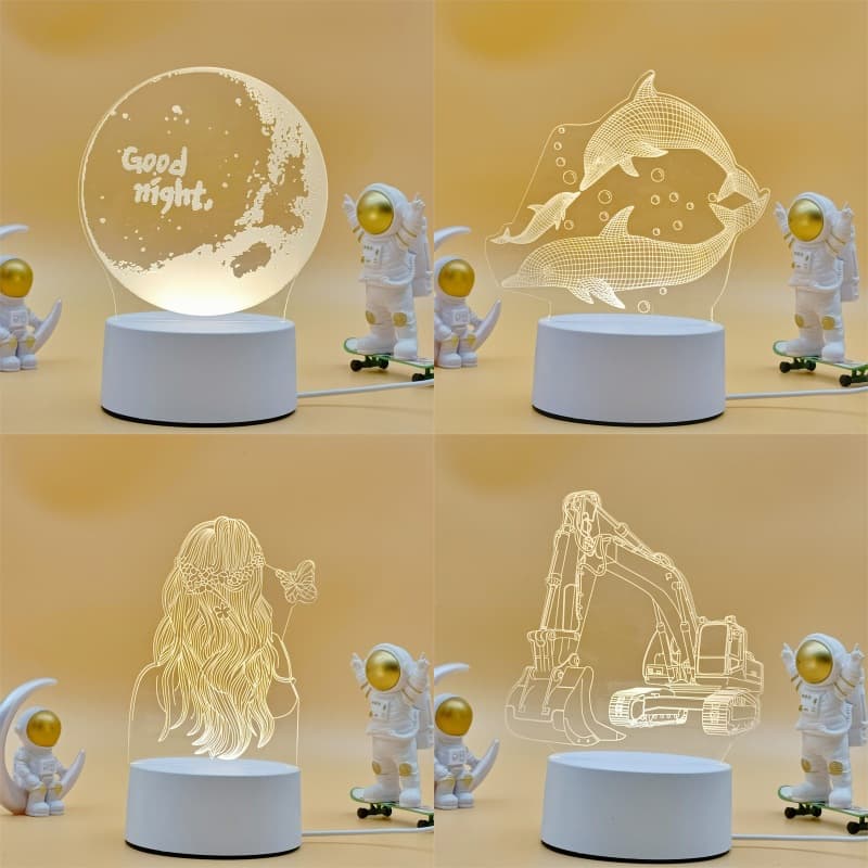 3D Night Light Event Gift Bedroom Souvenir LED Smart Desk Lamp Stall Small Gift DIY Lamp Eye Protection Night Light