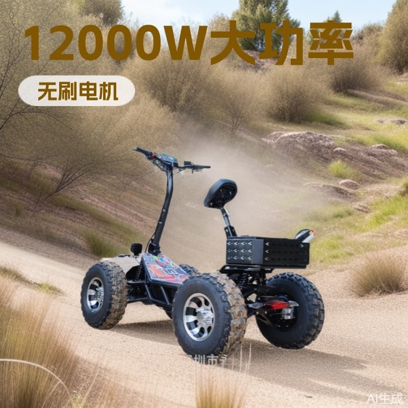 All-Terrain Four-Wheel Drive Off-Road Electric Scooter for Adults, High Power 12000W Beach Buggy Scooter