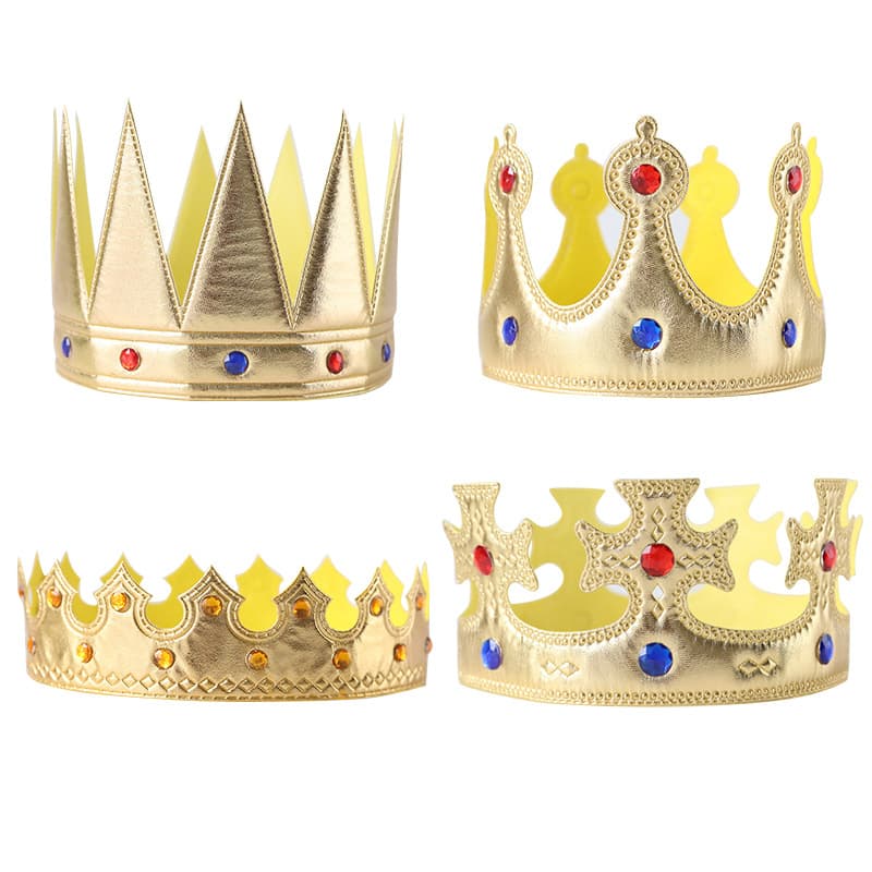 Fabric King Crown Happy Birthday Cake Decoration Props Golden Prince Headdress Children's Birthday Hat Crown
