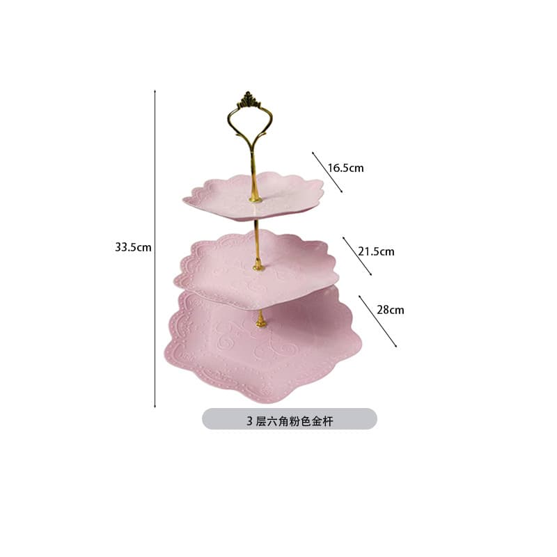European-style afternoon tea dessert tray, cake stand, three-tier cake holder, creative multi-layer plastic fruit display