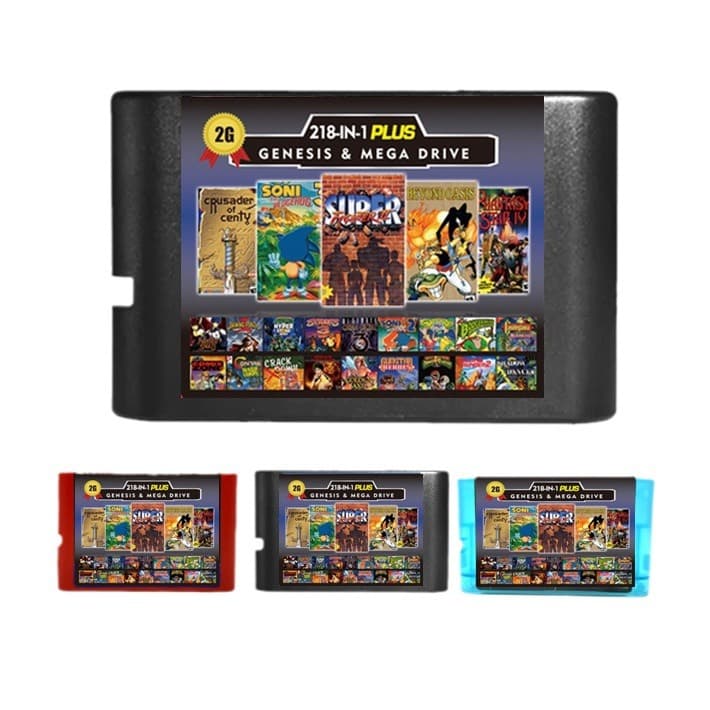 In Stock Wholesale Sega 16-Bit Black Cartridge MD 218-in-1 Game Cartridge for SEGA Original High-Integration Console