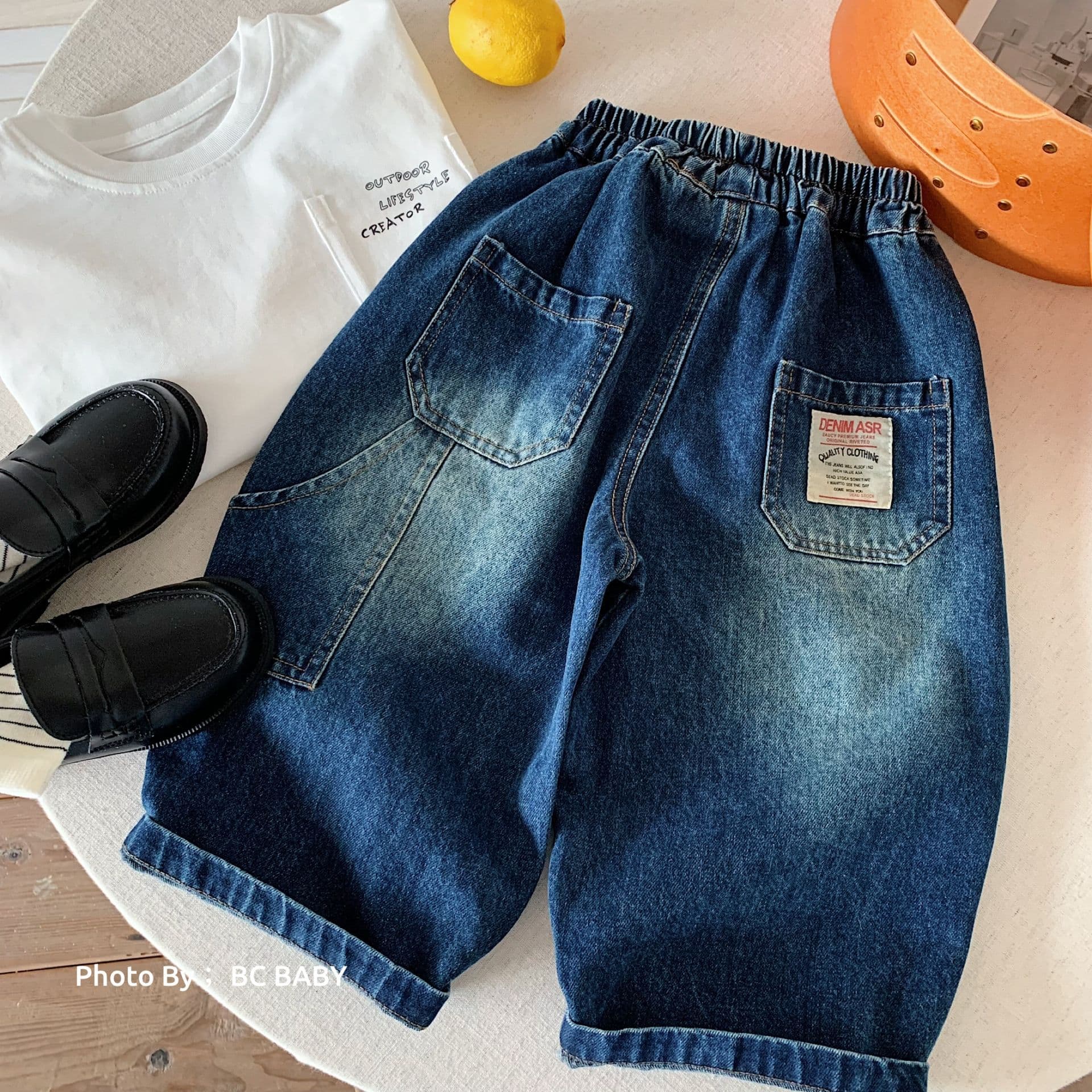Bangcheng Boys' Jeans 2026 Autumn New Children's Stylish Loose Long Pants Solid Color Pants for Toddlers and Kids Wholesale