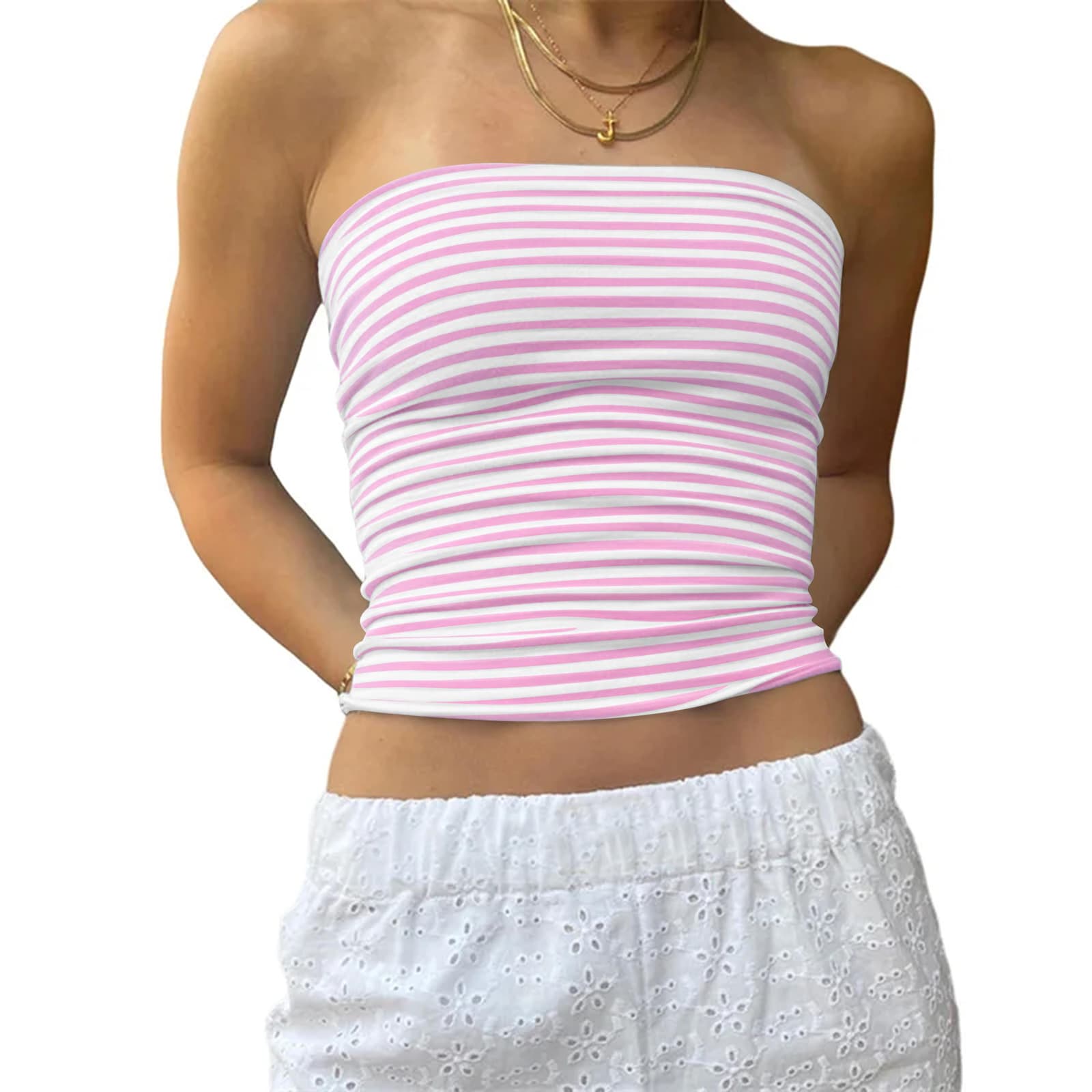 Cross-Border Spring/Summer New Slim Fit Printed Vest Sexy Inner Wear Outerwear Strapless Tube Top