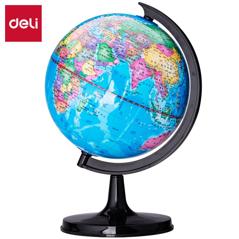 Deli Colored Globe for Display and Home Decor, Teacher's Geography Teaching Tool, Office and Student Use High-Definition Sphere
