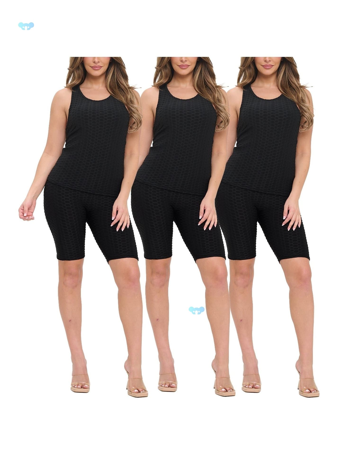 Women's 3-Piece Sports Tank Top and Shorts Set