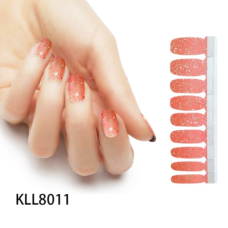KIKILEE Nail Wraps Full Coverage Nail Polish Stickers Glitter Nail Art Decoration Bowknot for Cross-Border E-commerce