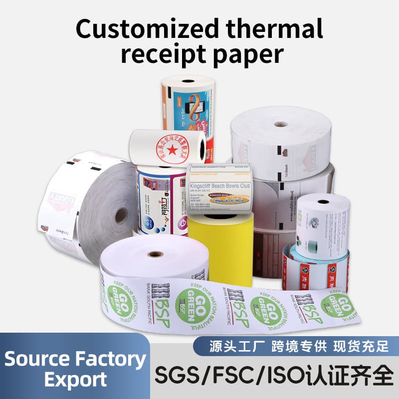 Custom size BPA Free Thermal Paper Roll 80mm cashier receipt thermal paper OEM