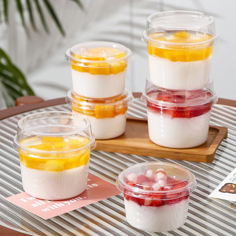 Coconut Milk Jelly Box Dessert Double-Skin Milk Pudding Mousse Cup Cake Yogurt Container for Ice Cream Packaging